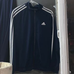 Blue and White adidas zip jacket
